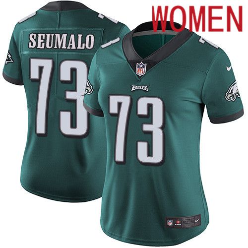 Women Philadelphia Eagles #73 Isaac Seumalo Nike Midnight Green Vapor Limited NFL Jersey->women nfl jersey->Women Jersey